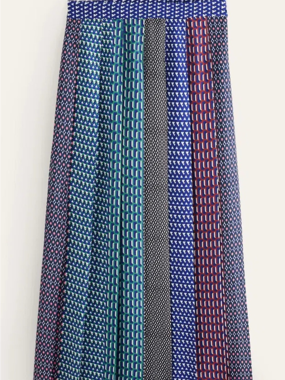 Boden Knife Pleat Midi Skirt in Blue, Green & Burgundy, new without tags - Picture 4 of 6